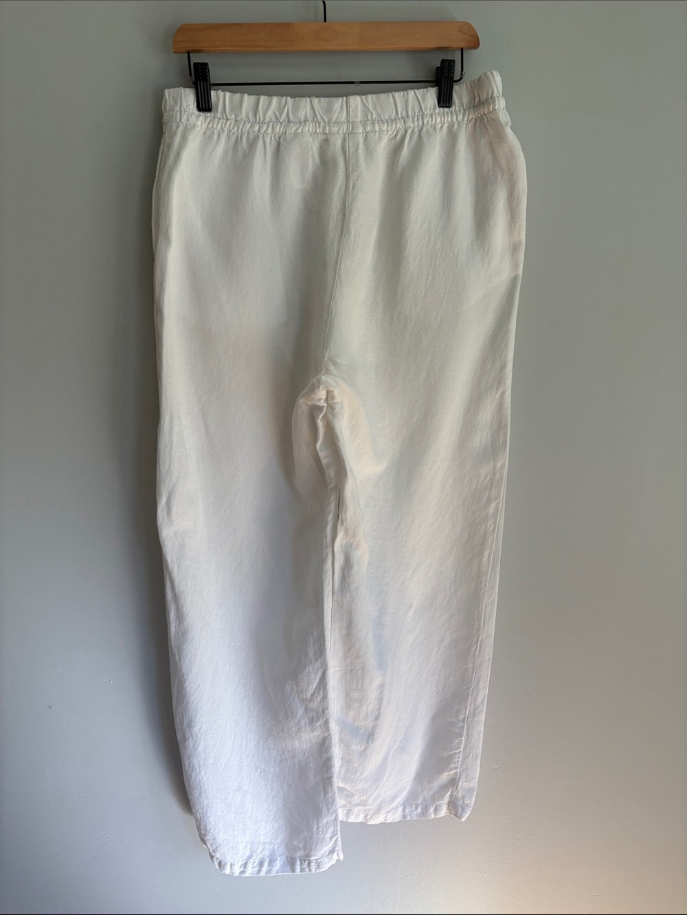 H&M White Polyester Wide-Leg Drawstring Pants - Picture 2 of 3